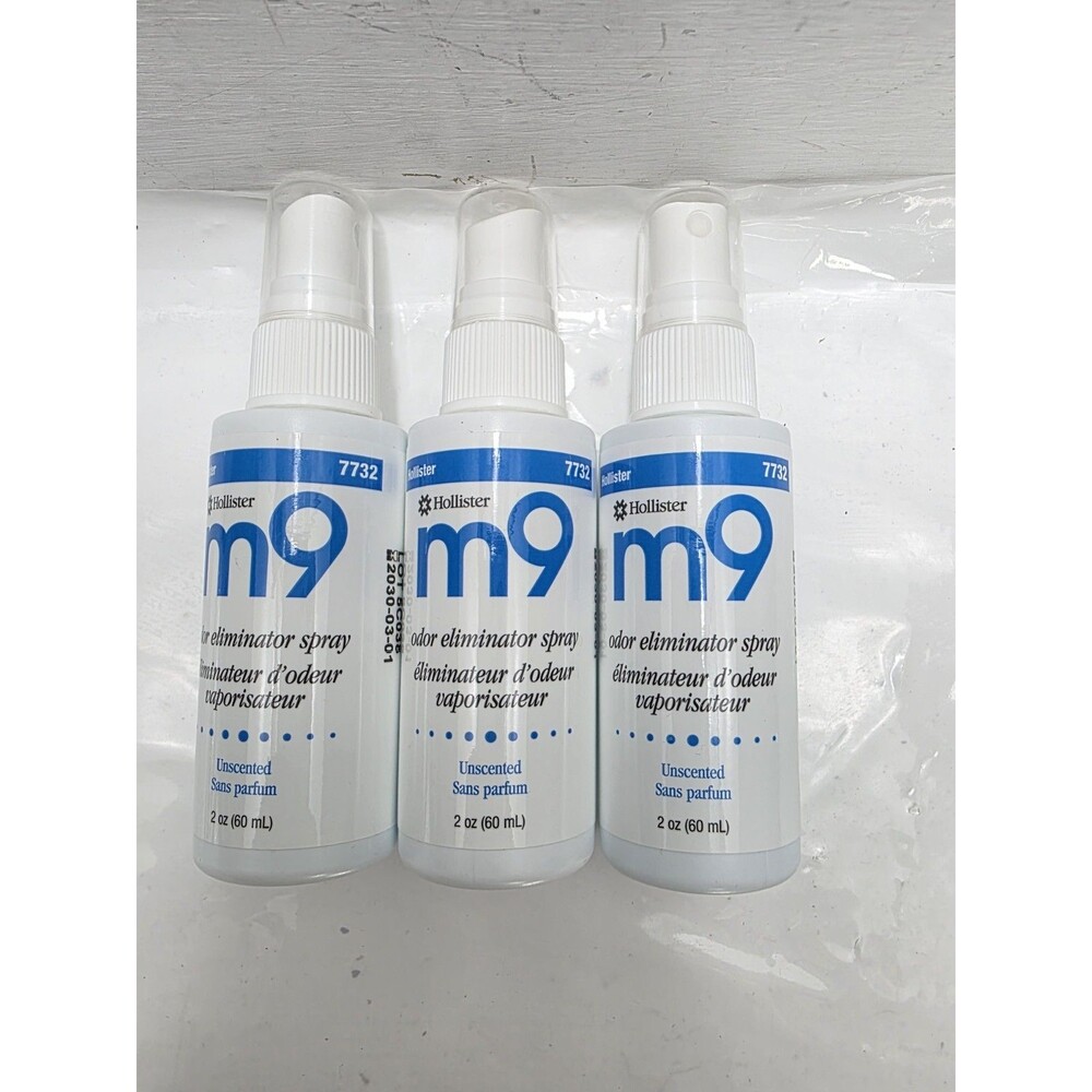 (3) Hollister M9 Odor Eliminator 2 oz Pump Spray Bottle Unscented 7732